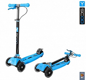 Самокат Maxi City RT Simple Gagarin трансформер с ручным тормозом, blue (Y-SCOO, 4961RT)